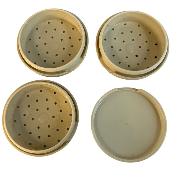 Tupperware Stackable Spice Shakers 1308 Brown Orange Yellow Harvest Color VTG - Picture 8 of 9